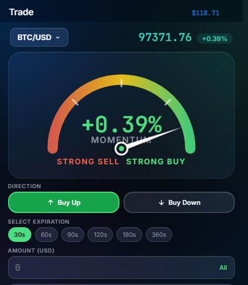 Trovee Crypto Trading Platform Interface